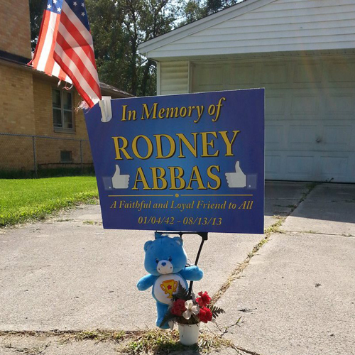 Rodney Abbas In Memory Sign